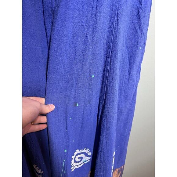 Color Me Cotton CMC Sleeveless MAxi Printed Painted Boho Dress Womens M - Picture 4 of 9